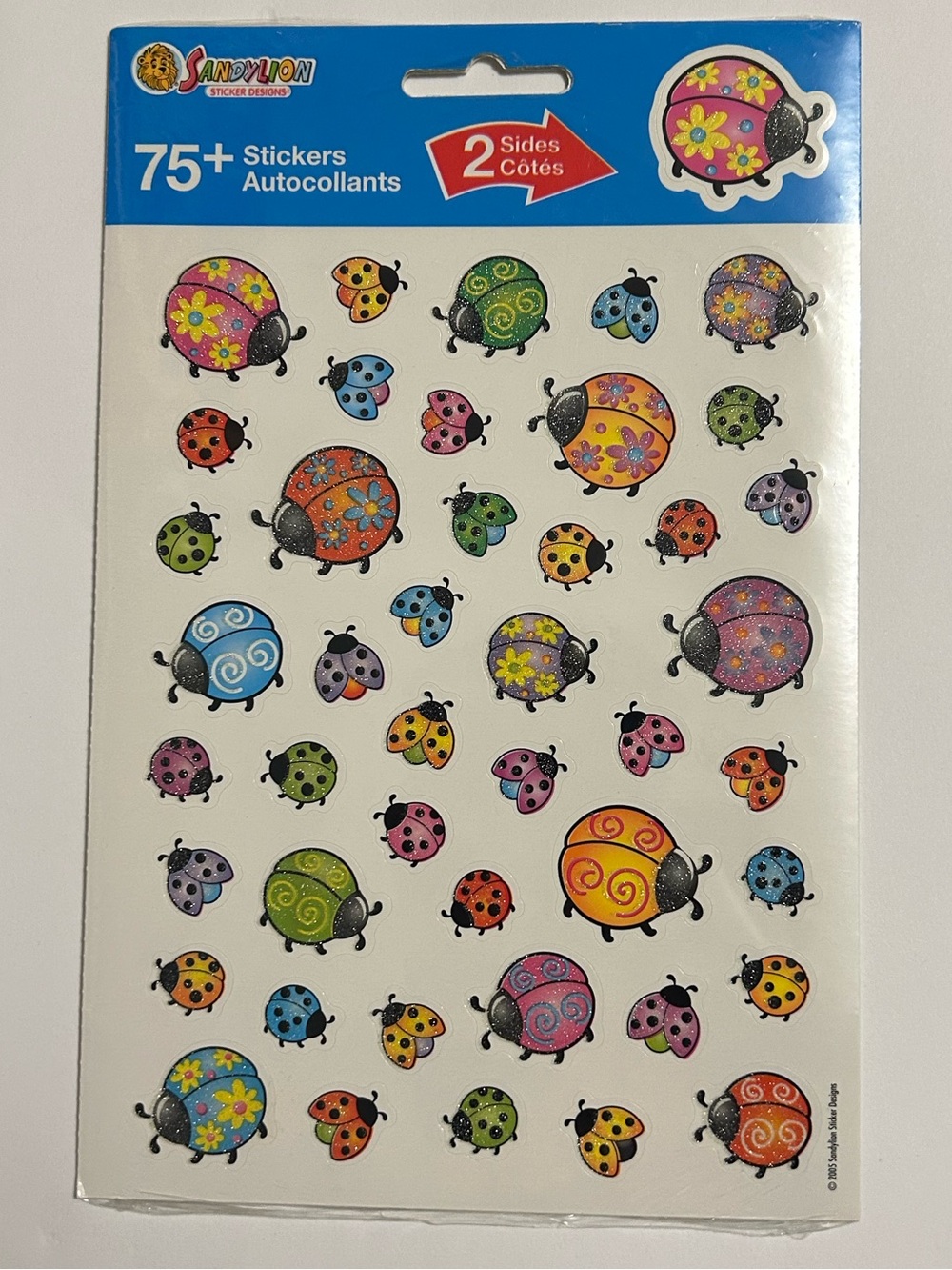 SandyLion Multi-Color Ladybug Stickers - 75+ Pack